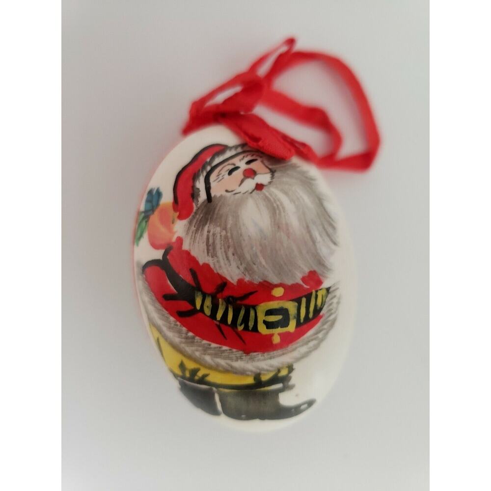 Vintage Hand Painted Santa Real Egg Ornament PB163/3